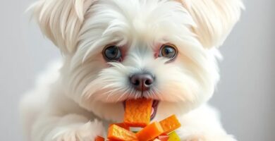 bichon comiendo