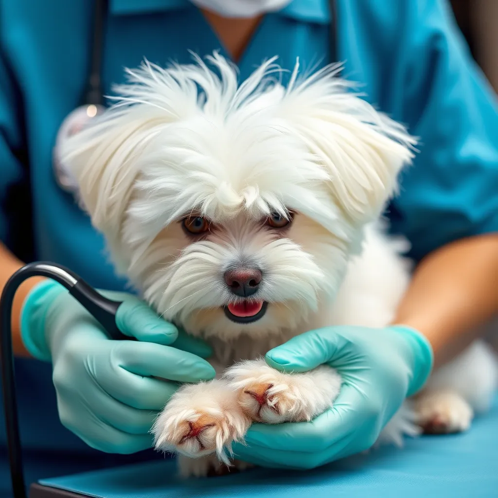 cortar uñas a un bichon maltes